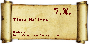 Tisza Melitta névjegykártya